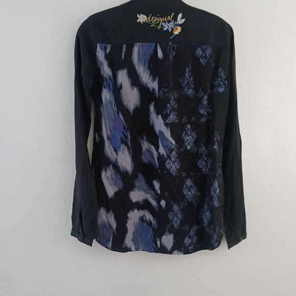 Desigual printed long sleeve Carmen blouse size S - Picture 6 of 7
